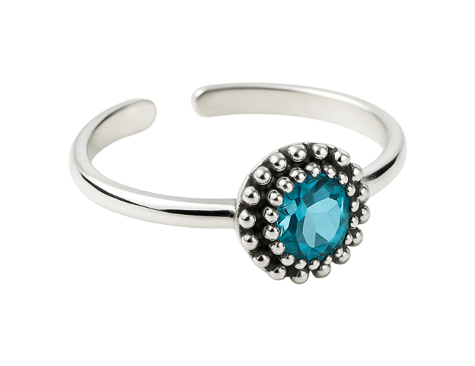 Anillo de aguamarina AAA