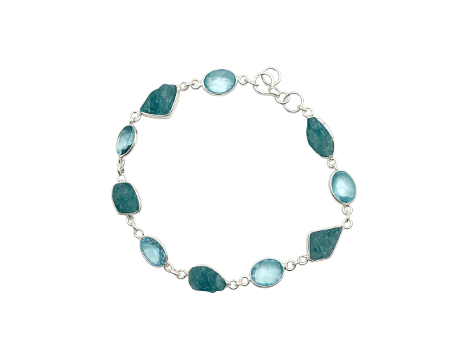 Pulsera aguamarina (plata +AAA)