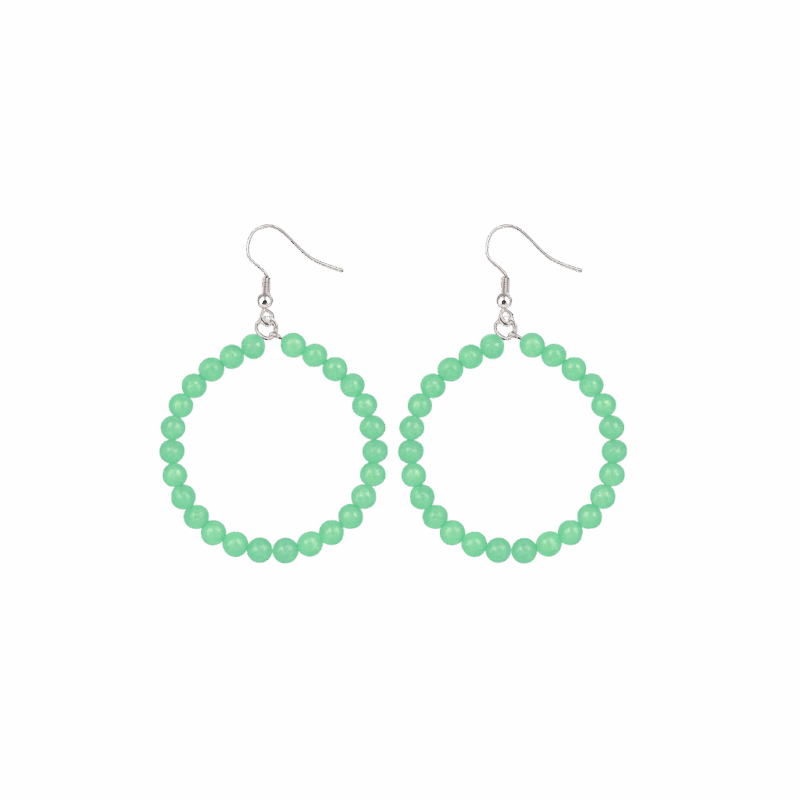 Pendientes aro Jade verde