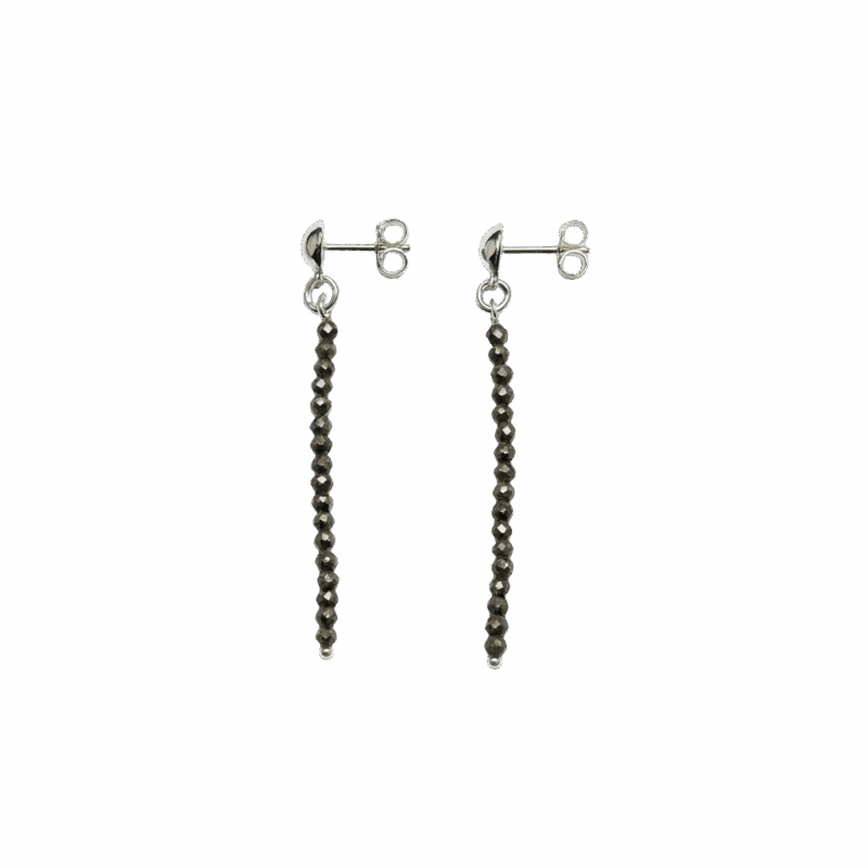 Pendientes pirita facetada (925)