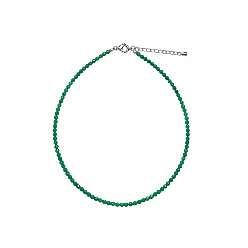 Gargantilla ágata verde facetada